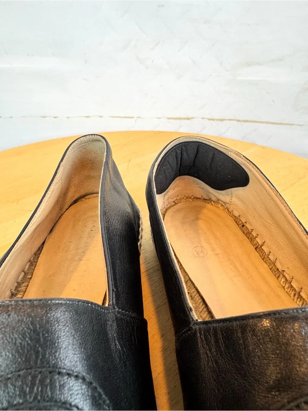 Chanel | Black Leather Pull-On Espadrille Shoes, EU 40